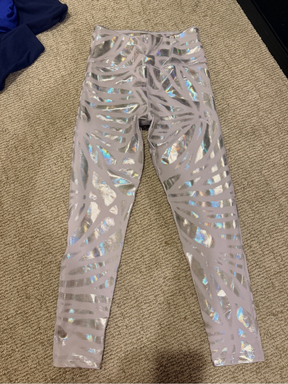 Puma Silver Holographic Zebra-Effect Kids Leggings